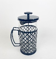 Чайник заварочный Френч-пресс 1000мл металл.  Орнамент  черный