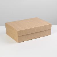 Коробка подарочная картон. 30х20х9см складная крафтовая