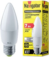 Лампа светодиодная Е27 7Вт свеча дневной Navigator 94494