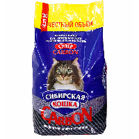 Наполнитель для кошачьего туалета комкующ. 5л  Супер CARBON  Сибирская кошка