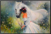 Картина в раме 40х50см  Девушка и лошадь
