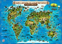 Карта 101х69см  Животный и растительный мир Земли  интерактив.