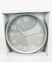 Часы настенные пластм. 30см серый св. зеленый