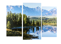 Картина модульная 60х80см  Пейзаж с озером и горами