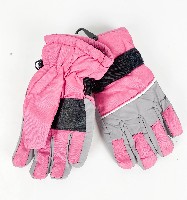 Перчатки зимние подростковые болоньевые прорезин. ладонь дл. 16см, обхват 21см розовый UN-010