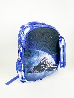Рюкзак школьный жесткая спинка  Космический корабль  с пеналом