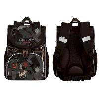 Рюкзак школьный ортопед. 25х33х13см с мешком для обуви милитари GRIZZLY