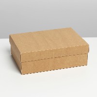 Коробка подарочная картон. 21х15х7см складная крафтовая