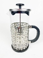 Чайник заварочный Френч-пресс 1000мл металл.  Орнамент  серебро