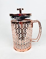 Чайник заварочный Френч-пресс 800мл металл.  Орнамент  розовое золото