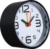 Часы-будильник кварц 8х8х3,7см  Классика  черный Рубин