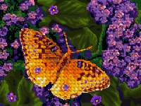 Мозаика алмазная 30x40  Фиолетовые цветочки  LORI
