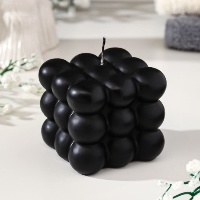 Свеча декор. 6х6см  Куб с шарами  черный