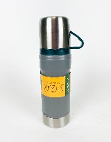 Термос метал. 0,68л с кноп. зеленый