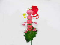 Украшение для цветов  Гусеница с зонтиком  60см